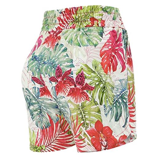 FREDDY - shorts ampi in fibra vegetale a fiori tropical, multicolor, small