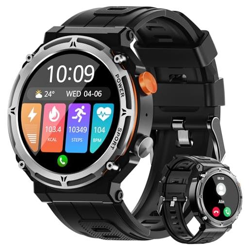 VIRAN orologio smartwatch uomo chiamate bluetooth e risposta 1,39'' touch schermo smart. Watch militare 5atm impermeabile sportivo activity fitness tracker con cardiofrequenzimetro/notifiche