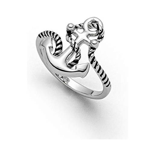 DUR anello da donna con ancora in argento sterling, misura anello: 56, r4574.56, 56, argento, nessuna pietra preziosa