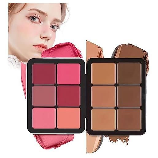 Mnsuid carla secret concealer palette, 12 color concealer foundation palette, long-wearing full-coverage makeup for flawless skin (makeup 5)