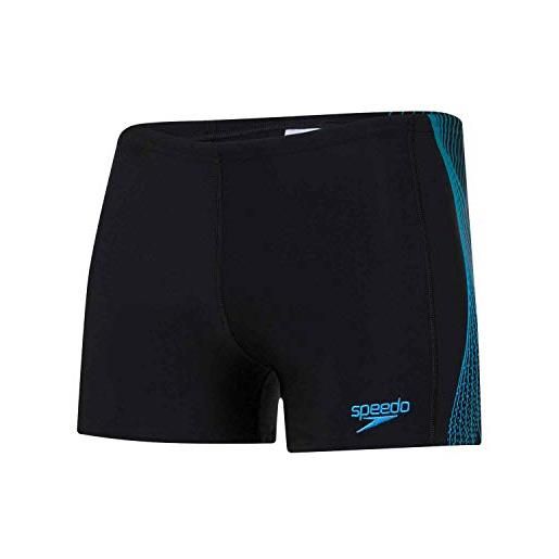 Speedo tech panel aquashort, costume da uomo, nero/foglia di tè (black/nordic teal/pool), 36