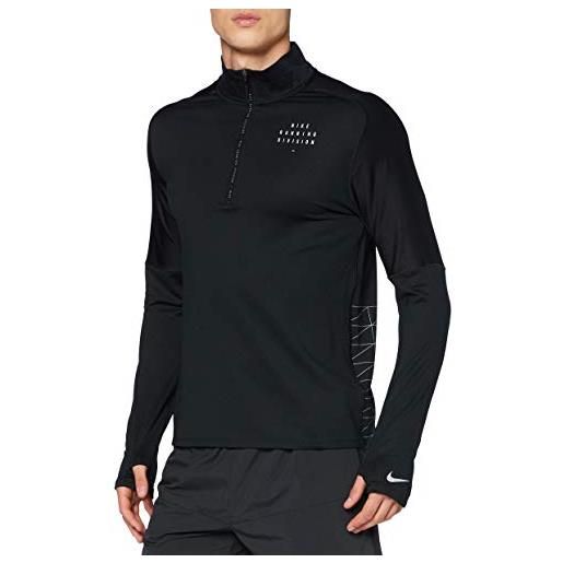 Nike dvn element gx flsh sweatshirt uomini sweatshirt, uomo, black/reflective silv, l