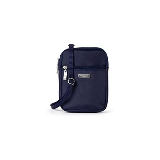 Baggallini, essential mini borsa donna - supporto per carte rfid integrato - piccolo portafoglio crossbody con tracolla intercambiabile, cadet navy blue