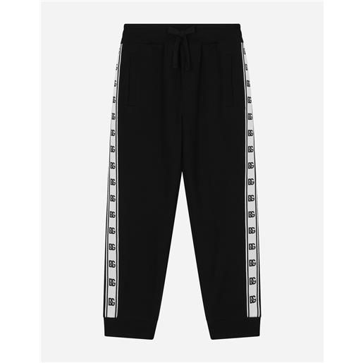 Dolce & Gabbana pantaloni jogging in cotone con banda logata sul fianco