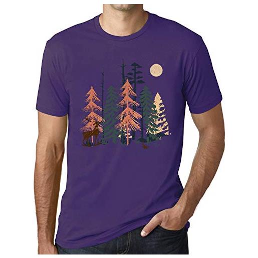 Ultrabasic uomo maglietta natur wald mond - nature forest moon - t-shirt stampa grafica divertente vintage idea regalo originale alla moda nero profondo xl