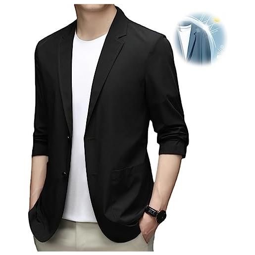 MAOAEAD men's summer lightweight suit jacket, summer sunscreen blazer for men casual slim fit sport coat jackets (l(55-65kg), khaki)