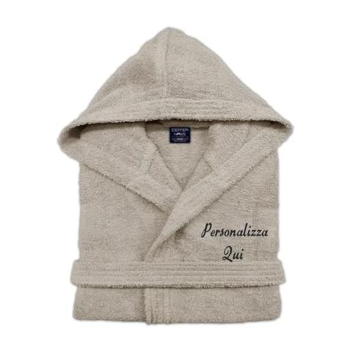 Cieffepi Home Collections solo mio basic accappatoio personalizzato con cappuccio in morbida spugna idrofila puro cotone (l, lilla)