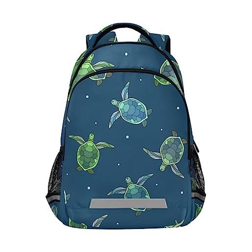 Mnsruu zaino da scuola con tartaruga marina per ragazzi e ragazze, borsa per scuola elementare, multicolore, taglia unica