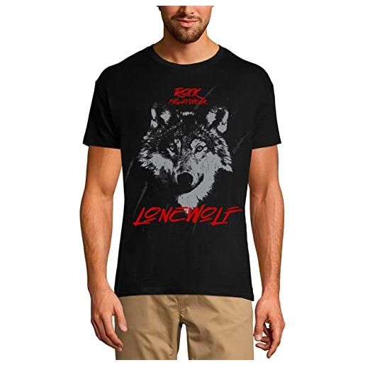 ULTRABASIC uomo maglietta rock fightwear - lonewolf - wolf - rock fightwear - lonewolf - wolf - t-shirt stampa grafica divertente vintage idea regalo originale alla moda nero profondo 5xl