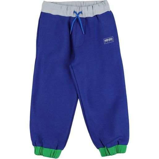 KENZO KIDS pantaloni in felpa di cotone color block