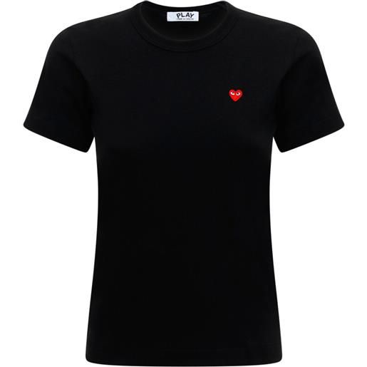 COMME DES GARÇONS PLAY t-shirt in cotone con ricamo