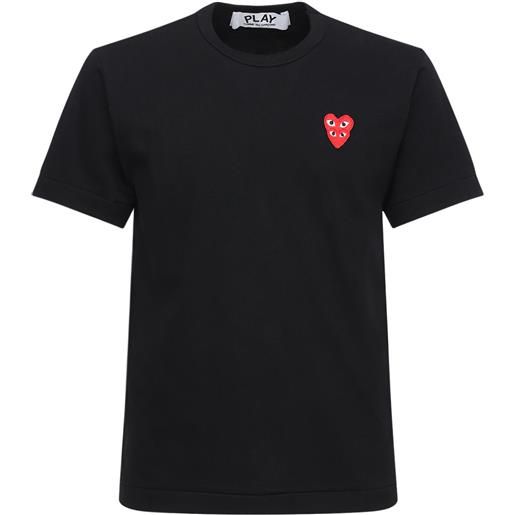 COMME DES GARÇONS PLAY t-shirt in jersey con patch