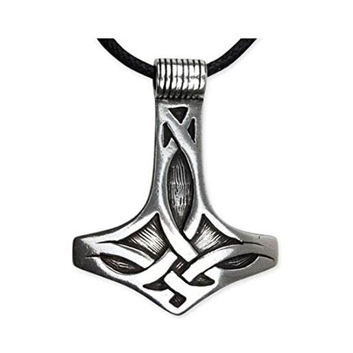 ECHT et. Nox by vero - ciondolo celtico martello di thor, in argento sterling 925