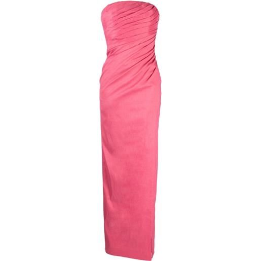 Rachel Gilbert abito da sera mira plissettato senza spalline - rosa