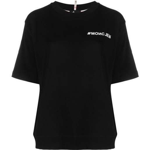 Moncler Grenoble t-shirt mountain con stampa - nero