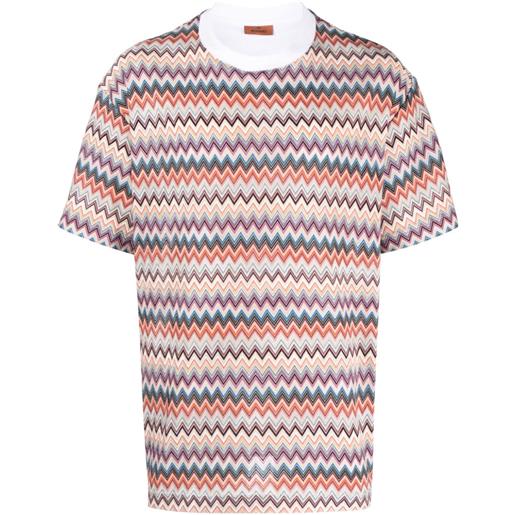 Missoni t-shirt girocollo con motivo a zigzag - arancione