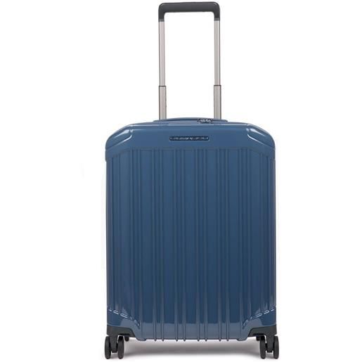 Piquadro pqlight valigia trolley cabina, 4 ruote, 55 cm, tsa, blu cobalto