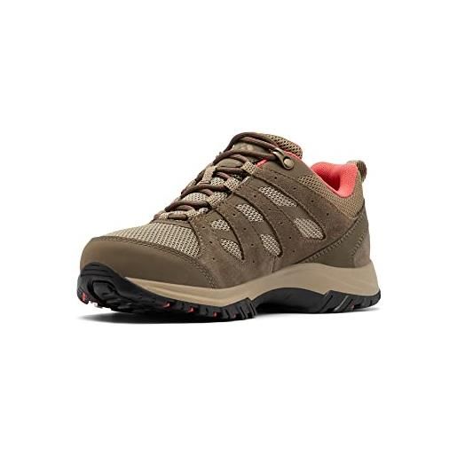 Columbia redmond iii waterproof scarpe da trekking basse impermeabili donna, grigio (ti titanium x red onion), 43 eu