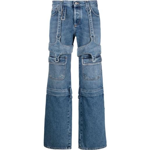Off-White jeans dritti cargo zip - blu