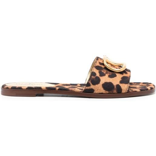 Valentino Garavani sandali leopardati con fibbia - marrone