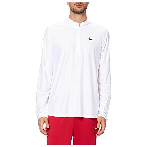 Nike m nkct df advtg top hz, maglia lunga uomo, white/white/black, l