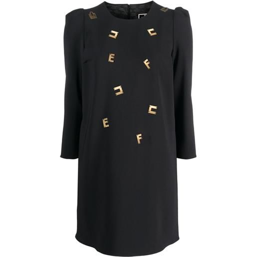 Elisabetta Franchi abito corto con placca logo - nero
