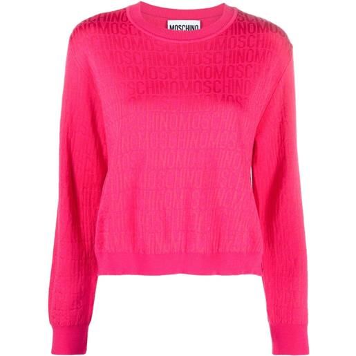 Moschino maglione con effetto jacquard - rosa