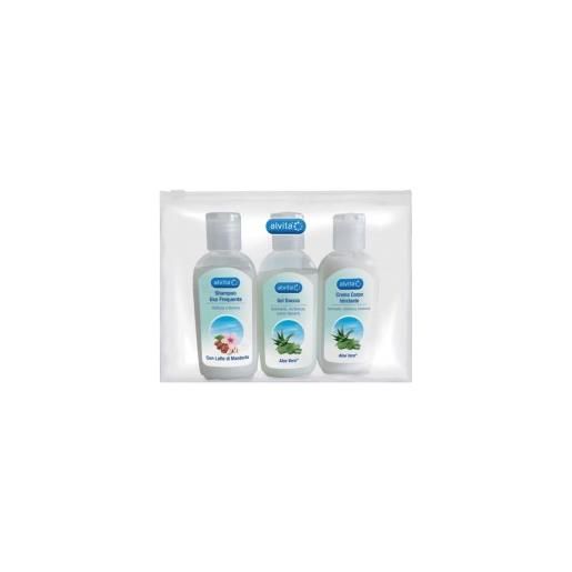 Alvita kit viaggio body care gel detergente + shampoo + crema corpo