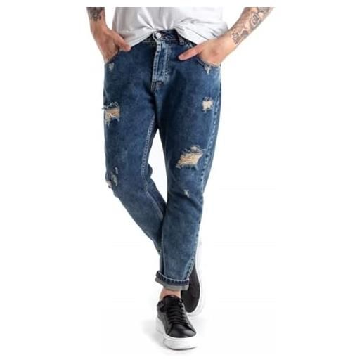 Giosal jeans uomo pantalone lungo denim rotture casual cinque tasche
