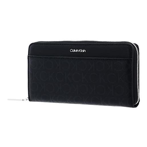 Calvin Klein ck must zip around wallet with pocket epi mon black mono