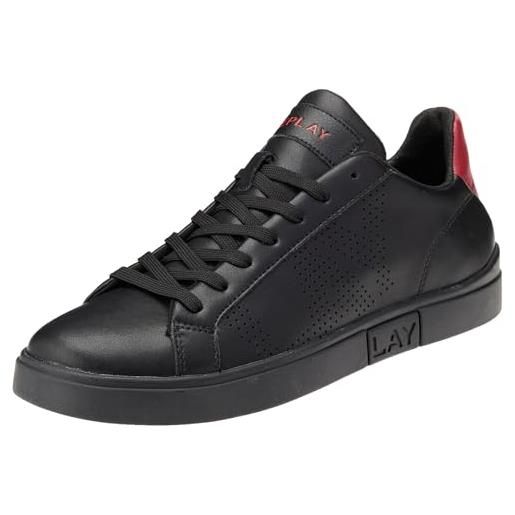 REPLAY gmz3p. 000. C0014l, scarpe da ginnastica uomo, nero (black red 178), 42