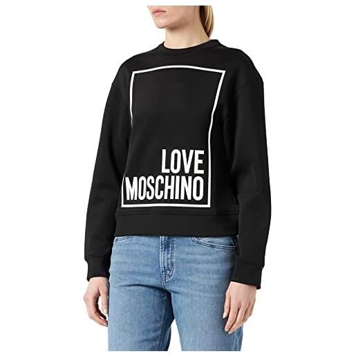 Love Moschino slim fit long-sleeved sweatshirt maglia di tuta, optical white, 42 da donna