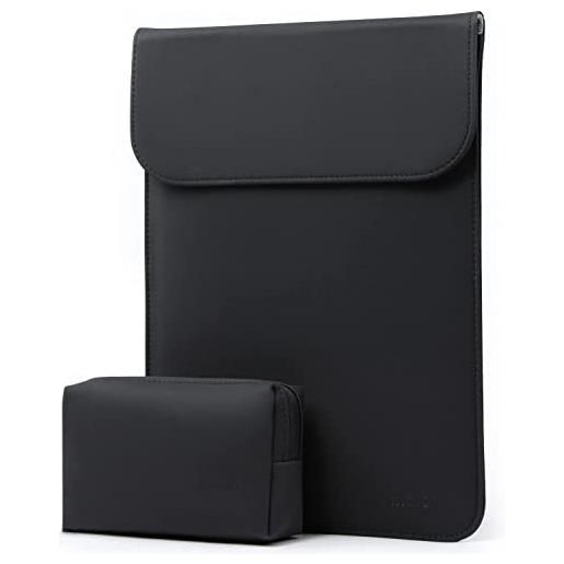 HYZUO 15-16 pollici laptop custodia borsa sleeve portatile compatibile con 2019-2022 mac. Book pro 16 m1 pro/max a2485 a2141/mac. Book pro 15/15 surface laptop/xps 15, con borsa accessori, nero