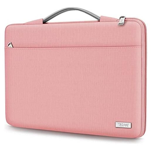 TECOOL custodia pc portatile 16 pollici per mac. Book pro 16 m3 m2 m1 a2991 a2780 a2485 a2141 2023-2019, 16 lenovo thinkbook thinkpad hp dell notebook matebook d16 laptop, borsa computer porta pc, rosa