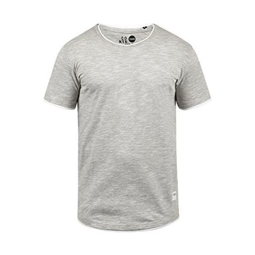 !Solid rigos t-shirt a maniche corte maglietta da uomo con girocollo in cotone 100% , taglia: l, colore: monument (2545)