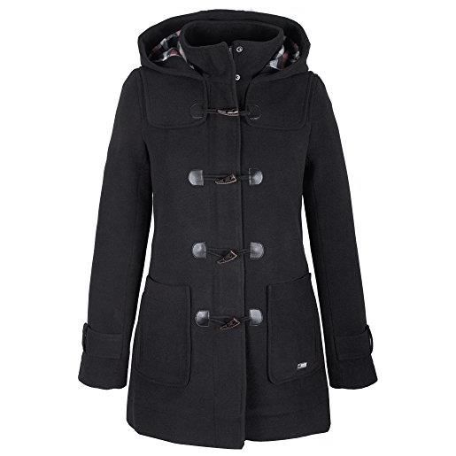 Grimada cappotto di lana da donna, con cappuccio, nero , 40