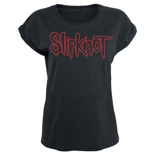 Slipknot logo donna t-shirt nero xl 100% cotone largo