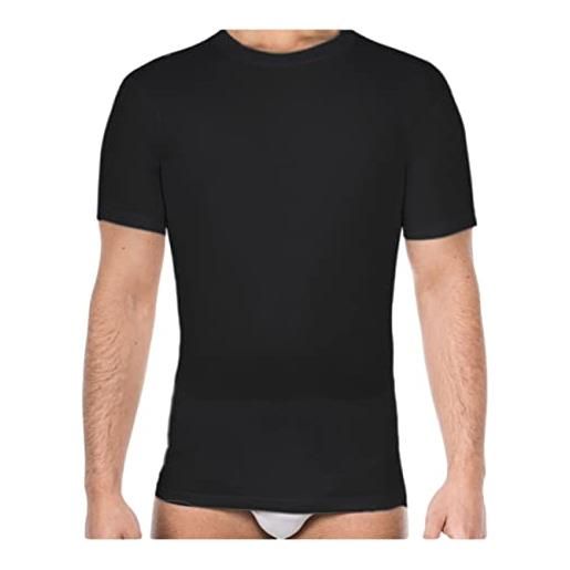 Liabel maglietta intima uomo felpata 3-6 pezzi girocollo maglia uomo in caldo cotone 2828 (6 pezzi nero, xl)