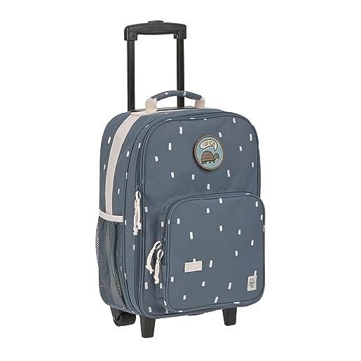 Lässig valigetta da viaggio per bambini con asta telescopica e ruote per bagaglio a mano/trolley per bambini happy prints blu scuro