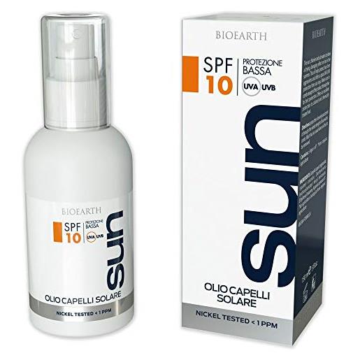 Bioearth sun olio capelli prot bassa spf10 150ml