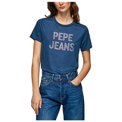 Pepe Jeans niko, t-shirt donna, blu (ocean), s