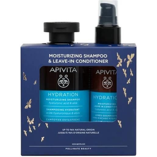 Amicafarmacia apivita cofanetto shampoo 200ml e balsamo idratante leave in 100ml