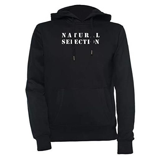 Luxogo natural selection unisex nero felpa con cappuccio uomo donna unisex black hoodie men's women's