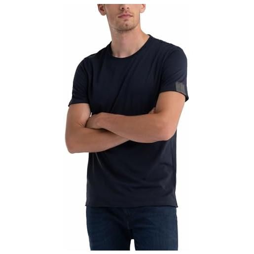 Replay t-shirt da uomo a maniche corte con girocollo, nera (black 098), xxl