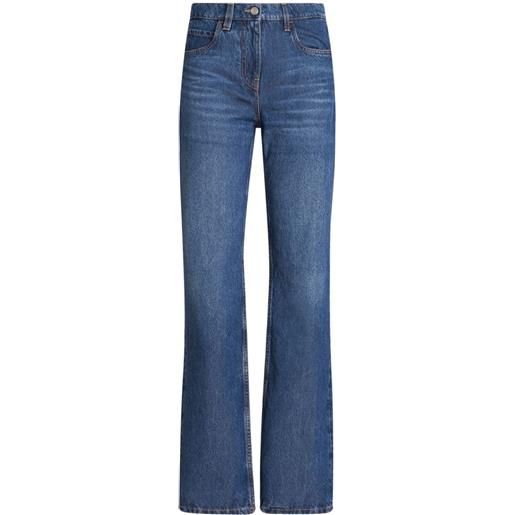 ETRO jeans a vita alta con ricamo - blu