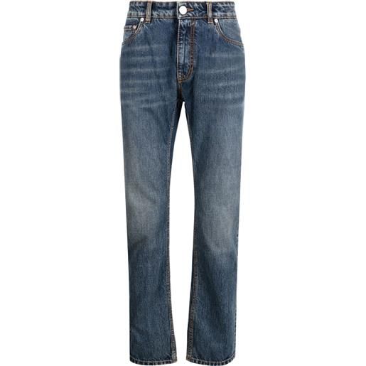 ETRO jeans slim con motivo pegaso - blu