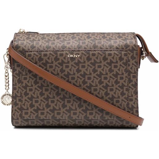 DKNY borsa a tracolla con stampa bryant - marrone