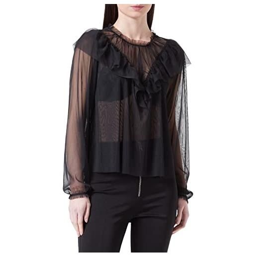 Sisley blouse 5t22lq02z, black 100, s donna