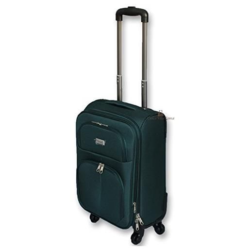 Ormi trolley piccolino espandibile semirigido in poliestere 50 cm 30 litri 4 ruote, bagaglio a mano piccolo ideale solo per brevi viaggi (verde)