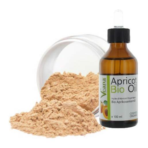 Veana mineral make. Up (9 g) + olio di noccioli di albicocca bio premium (100 ml), certificato de-öko - make. Up, tutti i tipi di pelle, senza additivi, senza conservanti - nuance suede